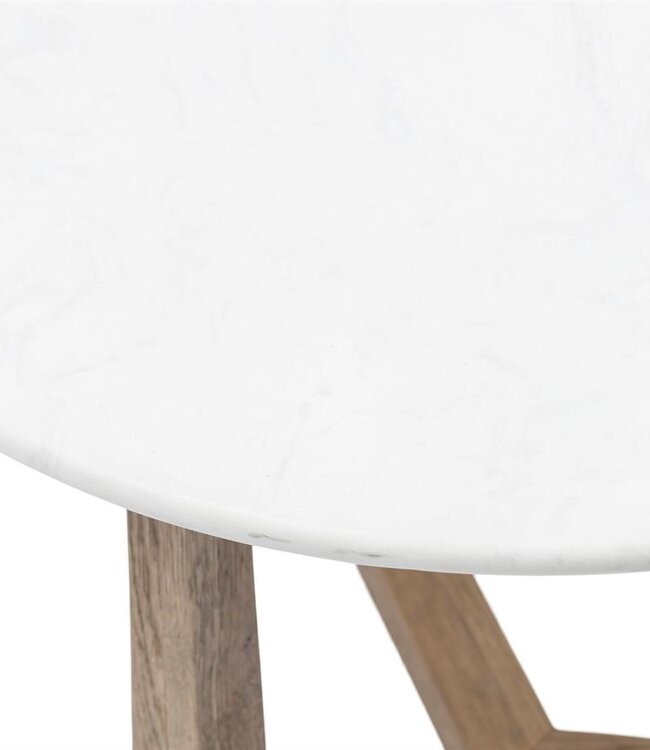 Rivièra Maison Casone Bijzettafel | Marmer, Eiken | H55xD60 cm