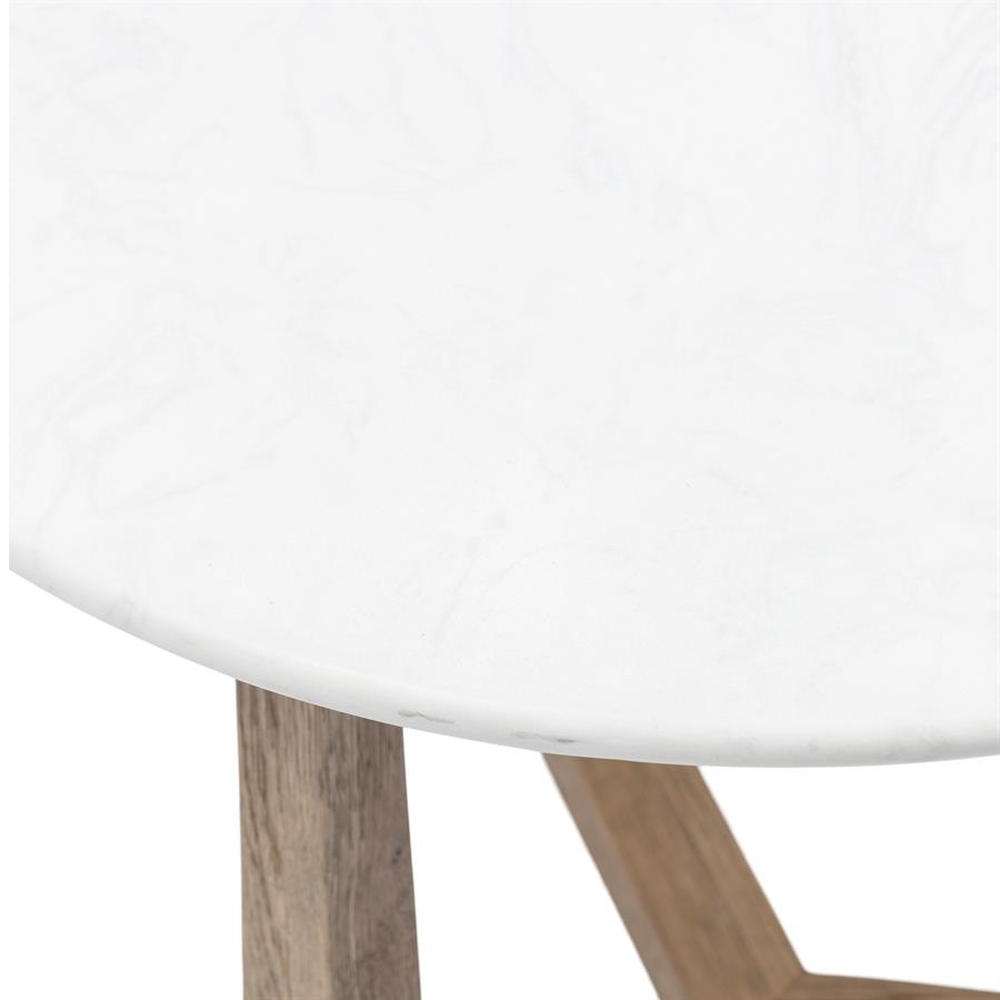 Rivièra Maison Casone Bijzettafel | Marmer, Eiken | H55xD60 cm