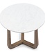 Rivièra Maison Casone Bijzettafel | Marmer, Eiken | H55xD60 cm