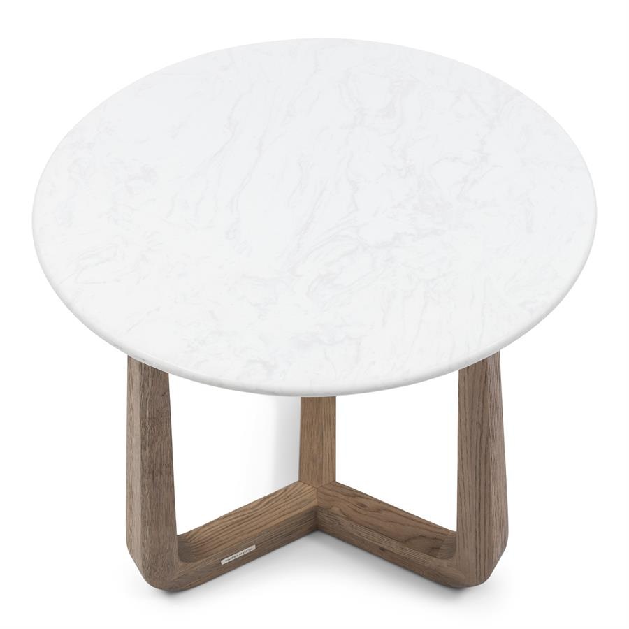 Rivièra Maison Casone Bijzettafel | Marmer, Eiken | H55xD60 cm