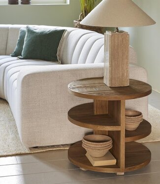 Rivièra Maison Del Rey Bijzettafel | Eikenhout | H55xD60 cm