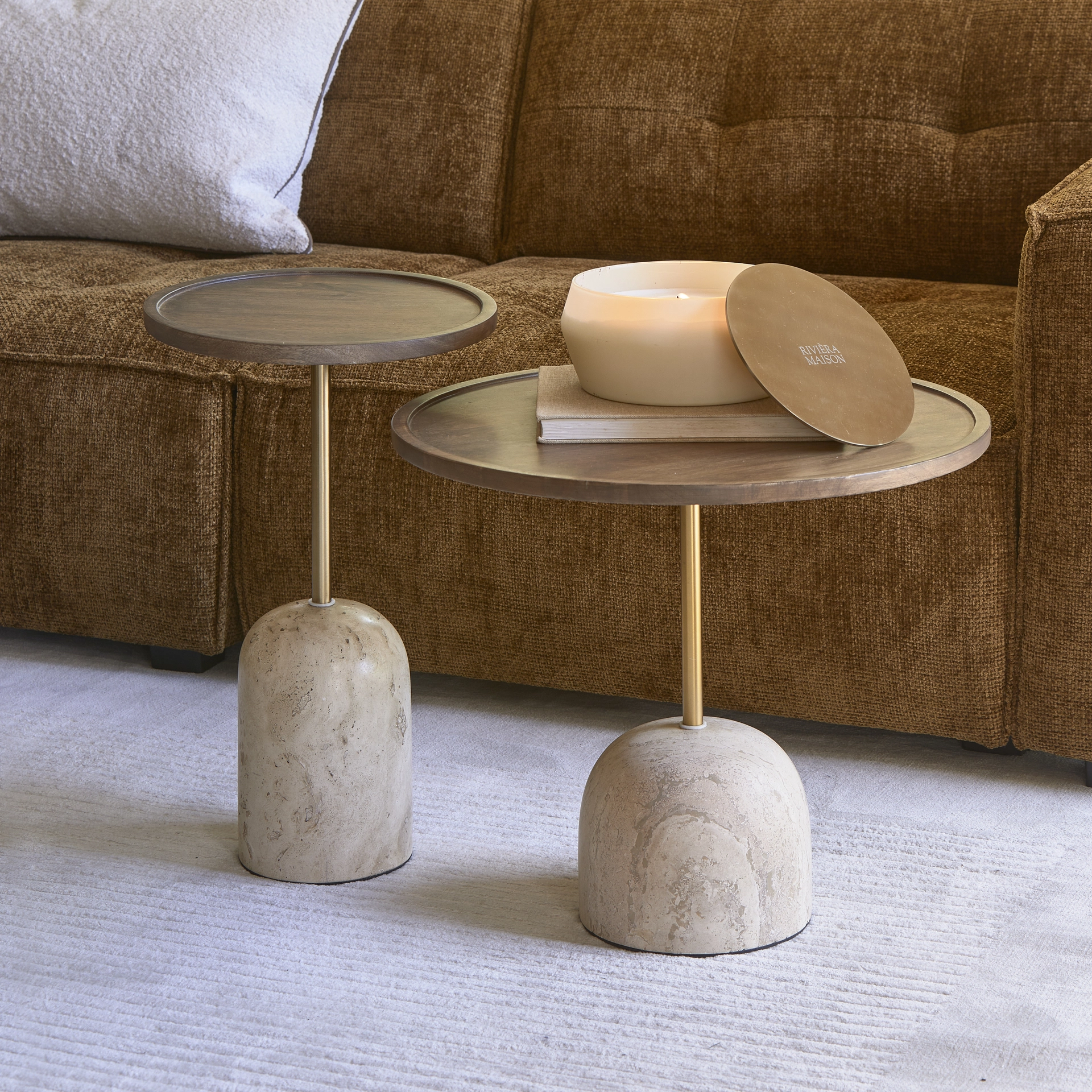 Rivièra Maison Malibu Bijzettafel | Mangohout | H55 x D35 cm