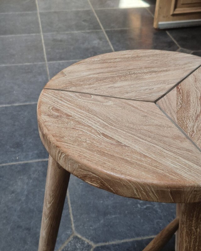 Gommaire Barstoel Asti | Teakhout | Naturel | H66xB45xD43,2 cm