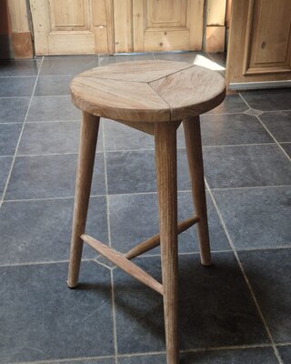 Gommaire Barstoel Asti | Teakhout | Naturel | H66xB45xD43,2 cm