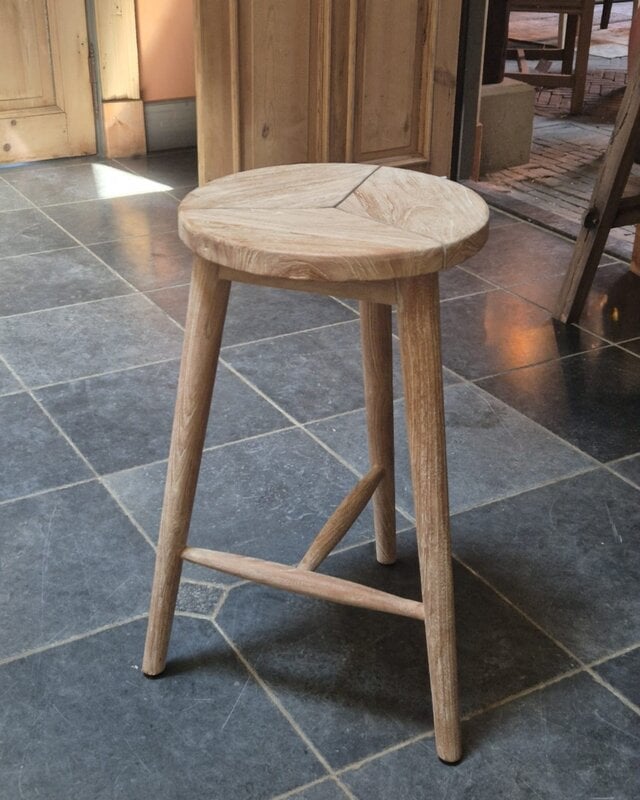 Gommaire Barstoel Asti | Teakhout | Naturel | H66xB45xD43,2 cm