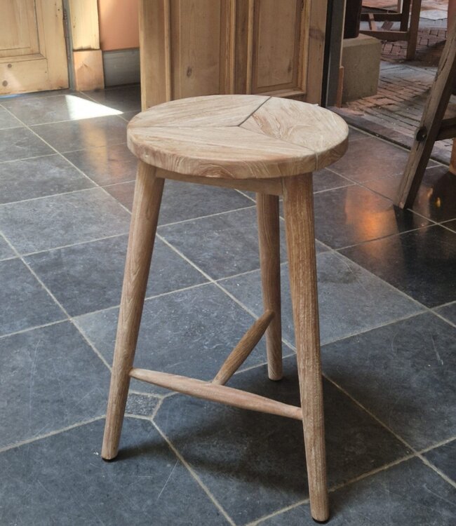Gommaire Barstoel Asti | Teakhout | Naturel | H66xB45xD43,2 cm
