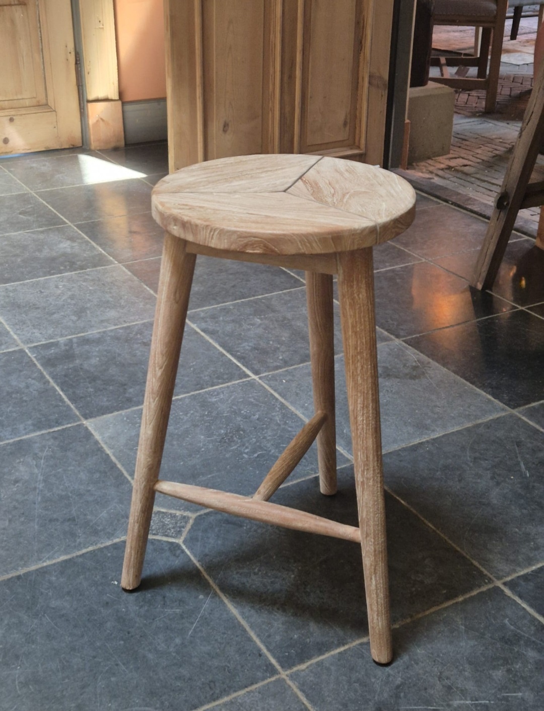 Gommaire Barstoel Asti | Teakhout | Naturel | H66xB45xD43,2 cm
