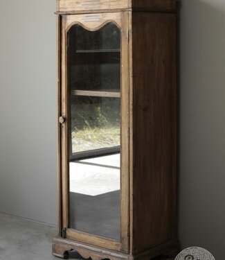 Be-Uniq Oude Vitrinekast Met Spiegelwand | India | H126 cm