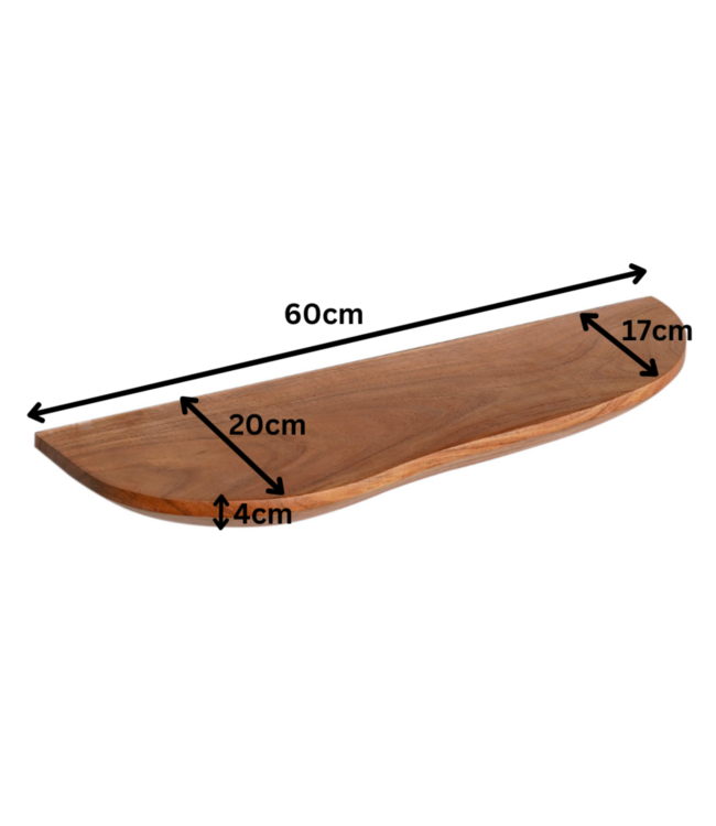 Starfurn Wandplank Live edge | 60 cm | Set van 2