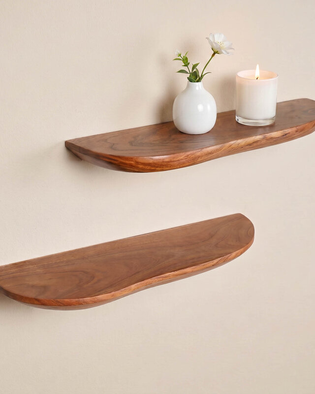 Starfurn Wandplank Live edge | 60 cm | Set van 2