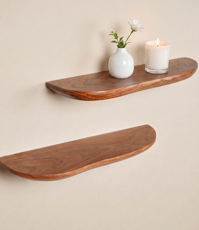 Starfurn Wandplank Live edge | 60 cm | Set van 2