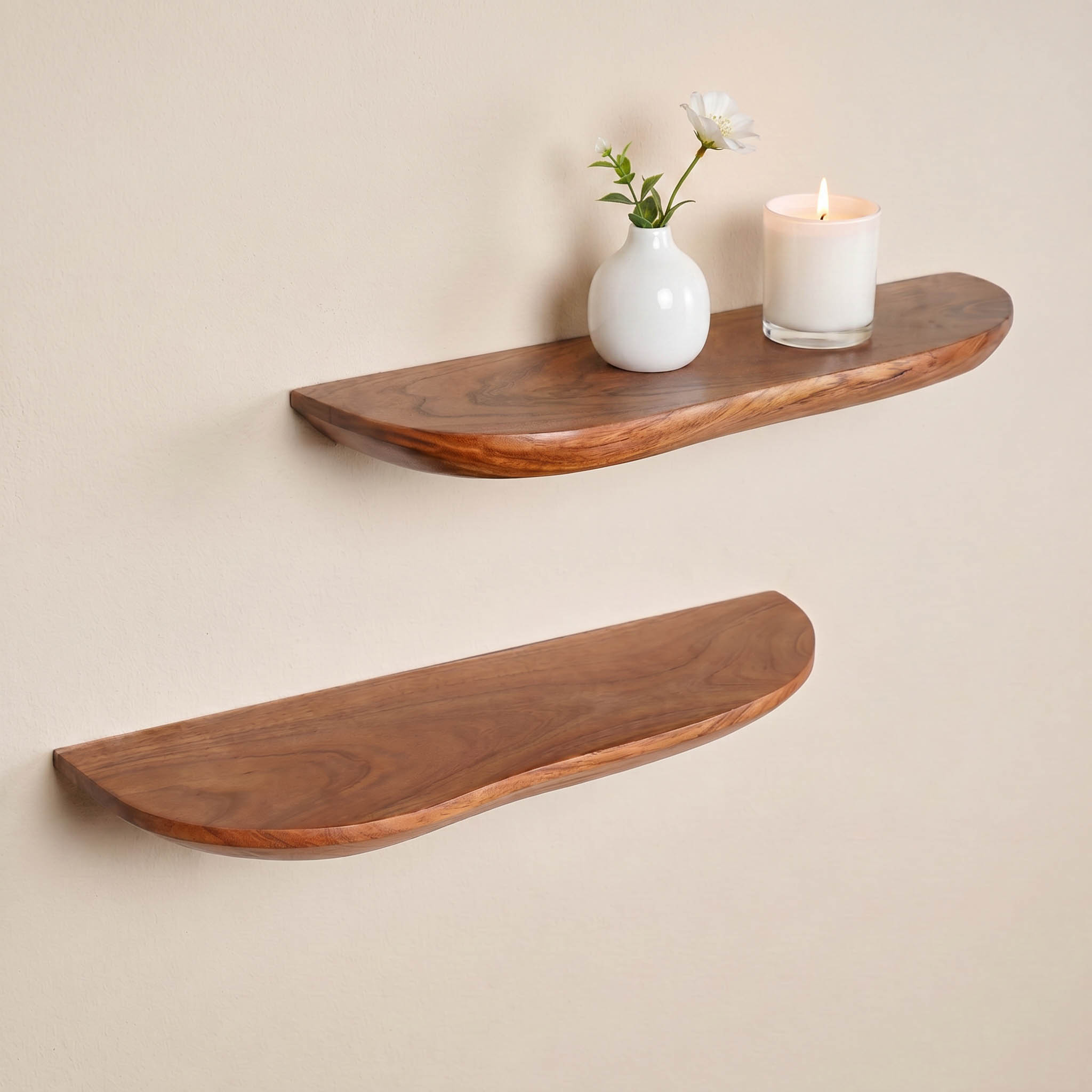 Starfurn Wandplank Live edge | 60 cm | Set van 2