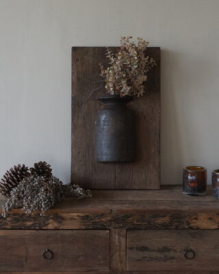 Rene Houtman Wandpaneel Met Vaas/Kruik | Houten Lijst | Nr 1 | H56xB35 cm