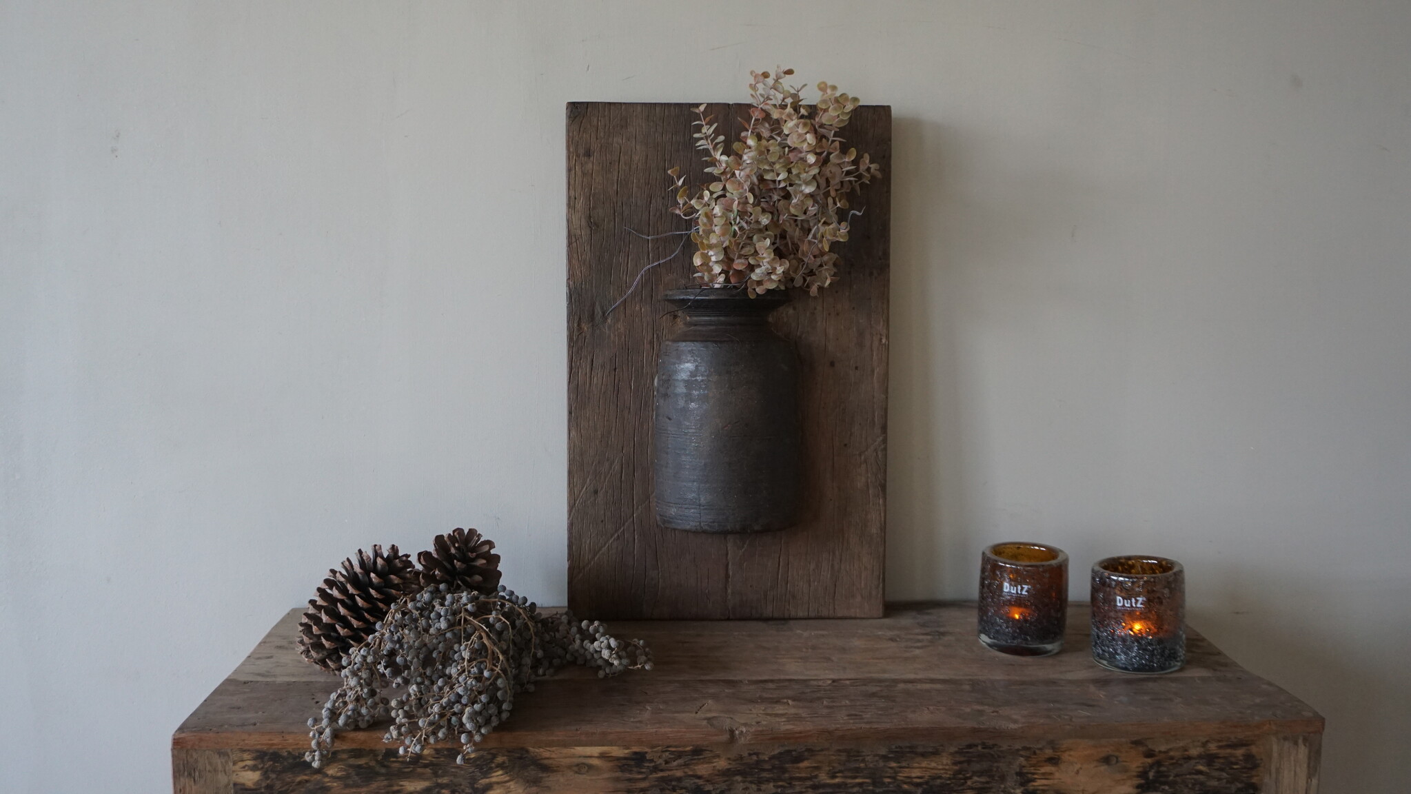 Rene Houtman Wandpaneel Met Vaas/Kruik | Houten Lijst | Nr 1 | H56xB35 cm
