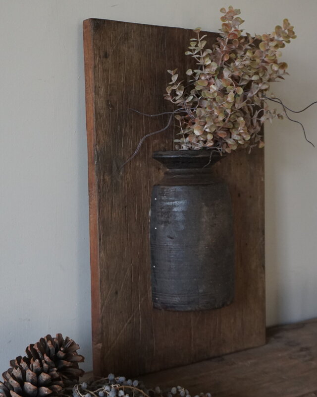 Rene Houtman Wandpaneel Met Vaas/Kruik | Houten Lijst | Nr 1 | H56xB35 cm