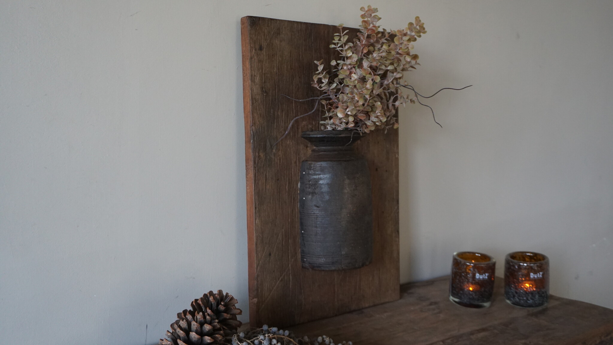 Rene Houtman Wandpaneel Met Vaas/Kruik | Houten Lijst | Nr 1 | H56xB35 cm