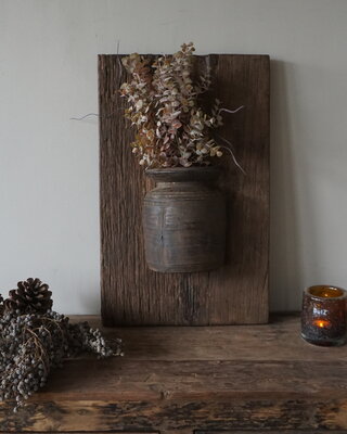 Rene Houtman Wandpaneel Met Vaas/Kruik | Houten Lijst | Nr 3 | H56xB35 cm