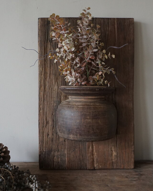 Rene Houtman Wandpaneel Met Vaas/Kruik | Houten Lijst | Nr 4 | H56xB35,5 cm