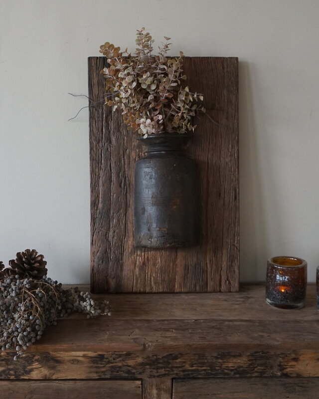 Rene Houtman Wandpaneel Met Vaas/Kruik | Houten Lijst | Nr 5 | H56xB35,5 cm