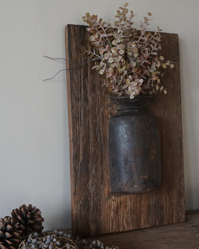 Rene Houtman Wandpaneel Met Vaas/Kruik | Houten Lijst | Nr 5 | H56xB35,5 cm