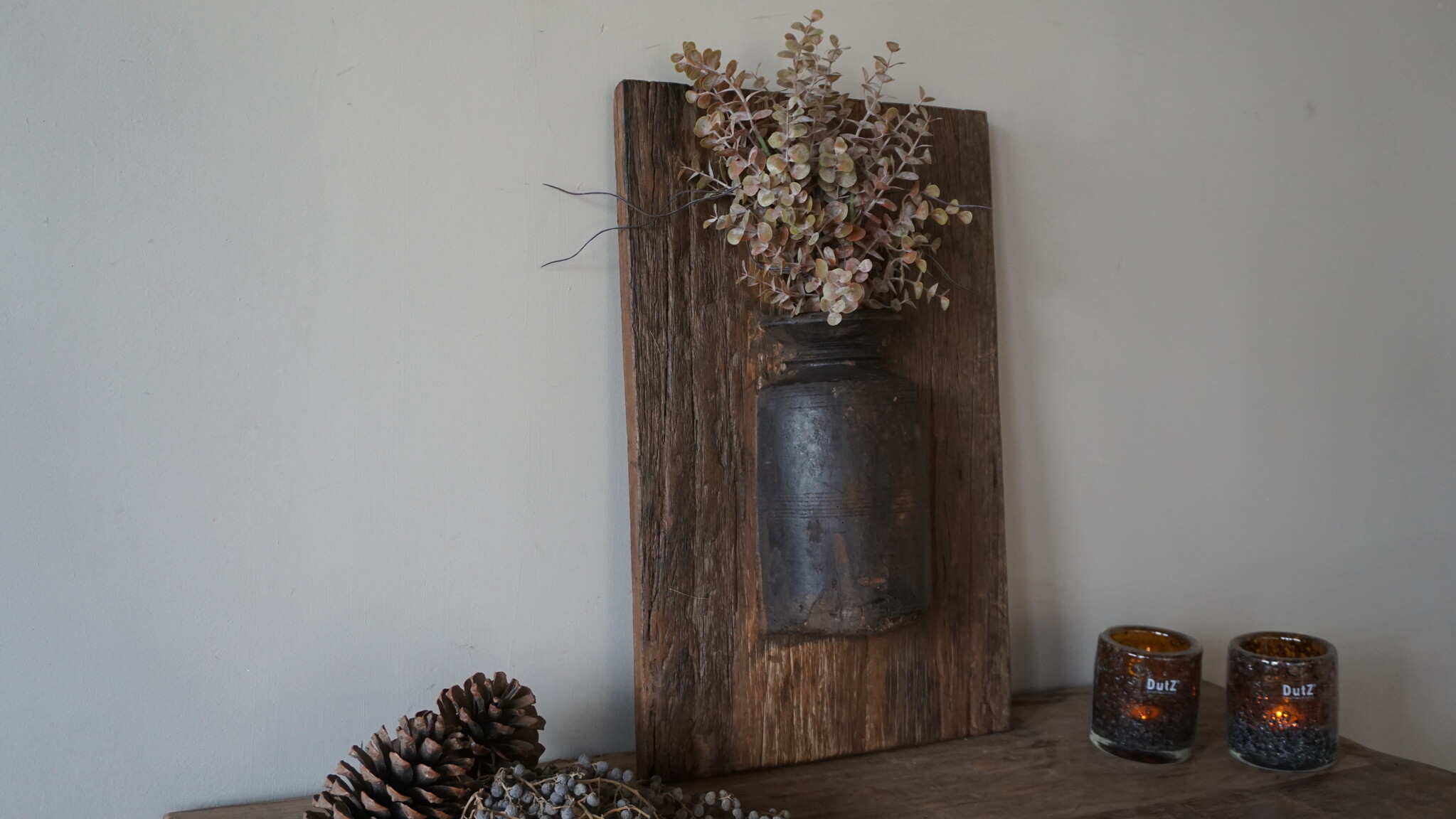 Rene Houtman Wandpaneel Met Vaas/Kruik | Houten Lijst | Nr 5 | H56xB35,5 cm