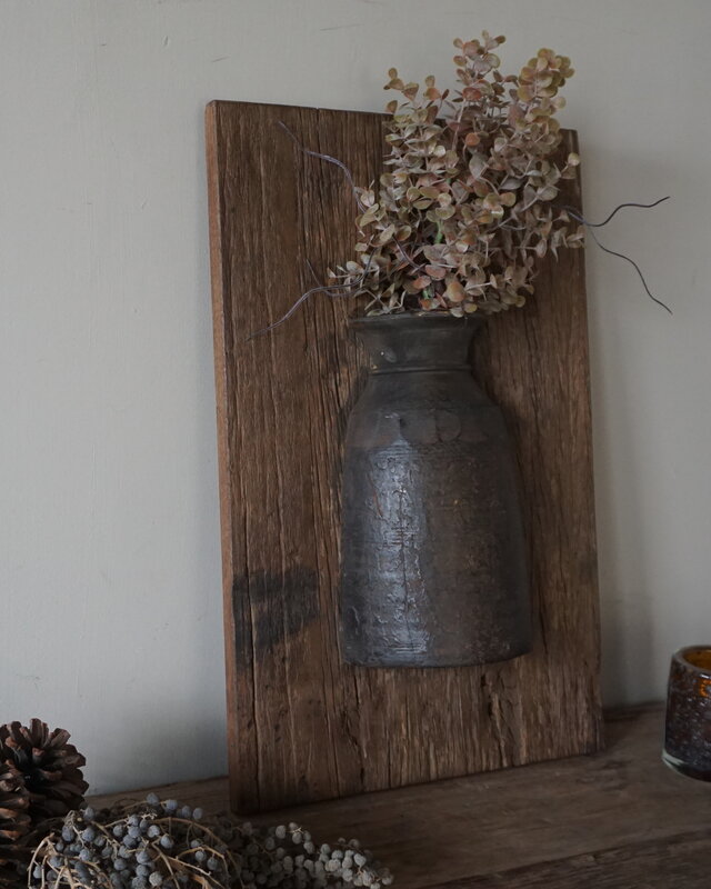 Rene Houtman Wandpaneel Met Vaas/Kruik | Houten Lijst | Nr 7 | H56xB35,5 cm