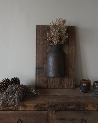 Rene Houtman Wandpaneel Met Vaas/Kruik | Houten Lijst | Nr 7 | H56xB35,5 cm