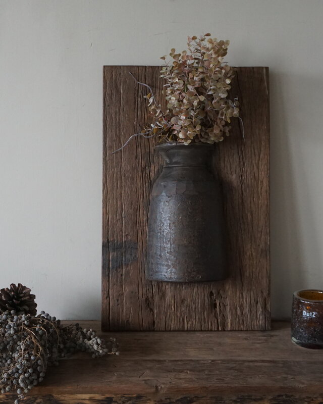 Rene Houtman Wandpaneel Met Vaas/Kruik | Houten Lijst | Nr 7 | H56xB35,5 cm