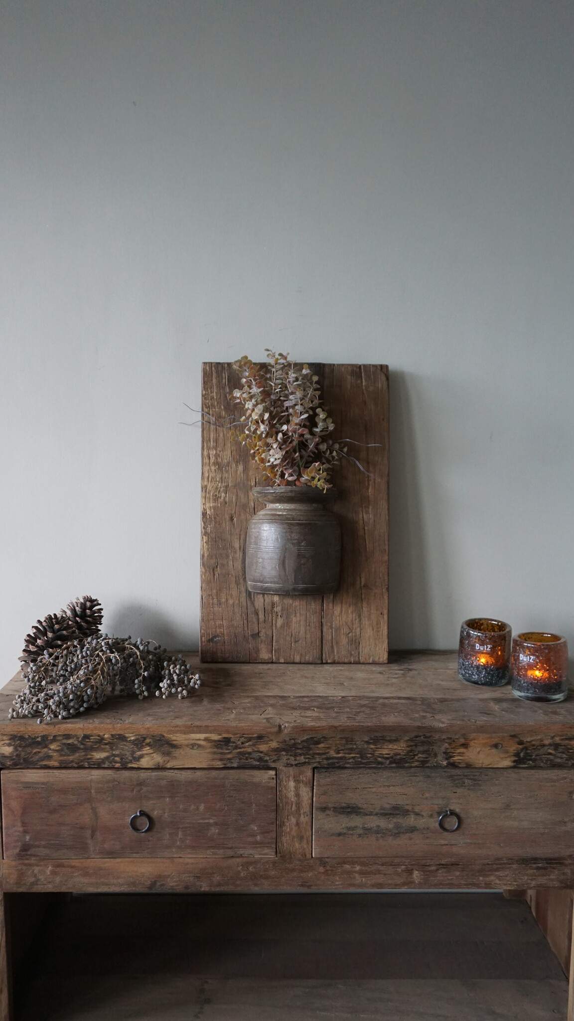 Rene Houtman Wandpaneel Met Vaas/Kruik | Houten Lijst | Nr 8 | H56xB35,5 cm