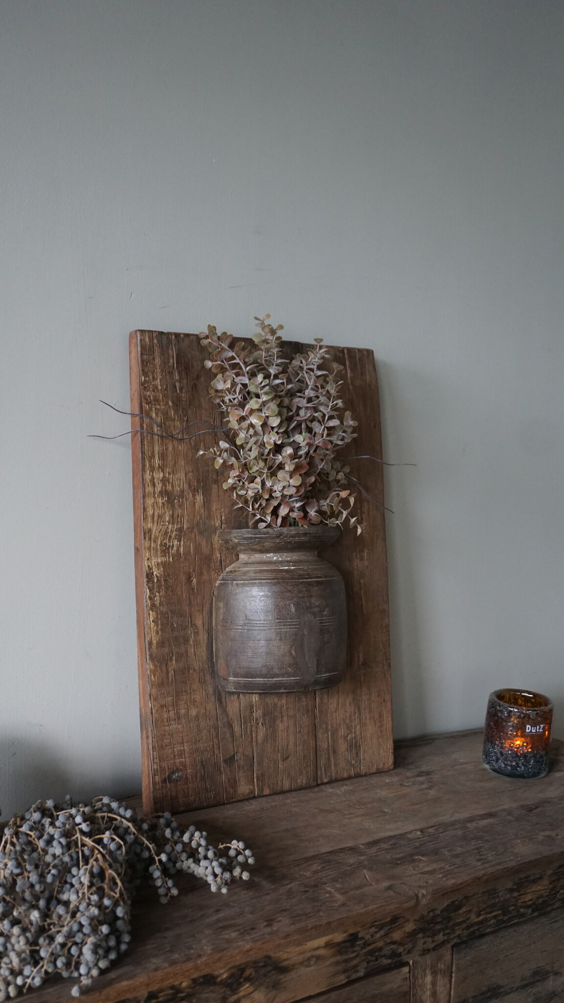 Rene Houtman Wandpaneel Met Vaas/Kruik | Houten Lijst | Nr 8 | H56xB35,5 cm