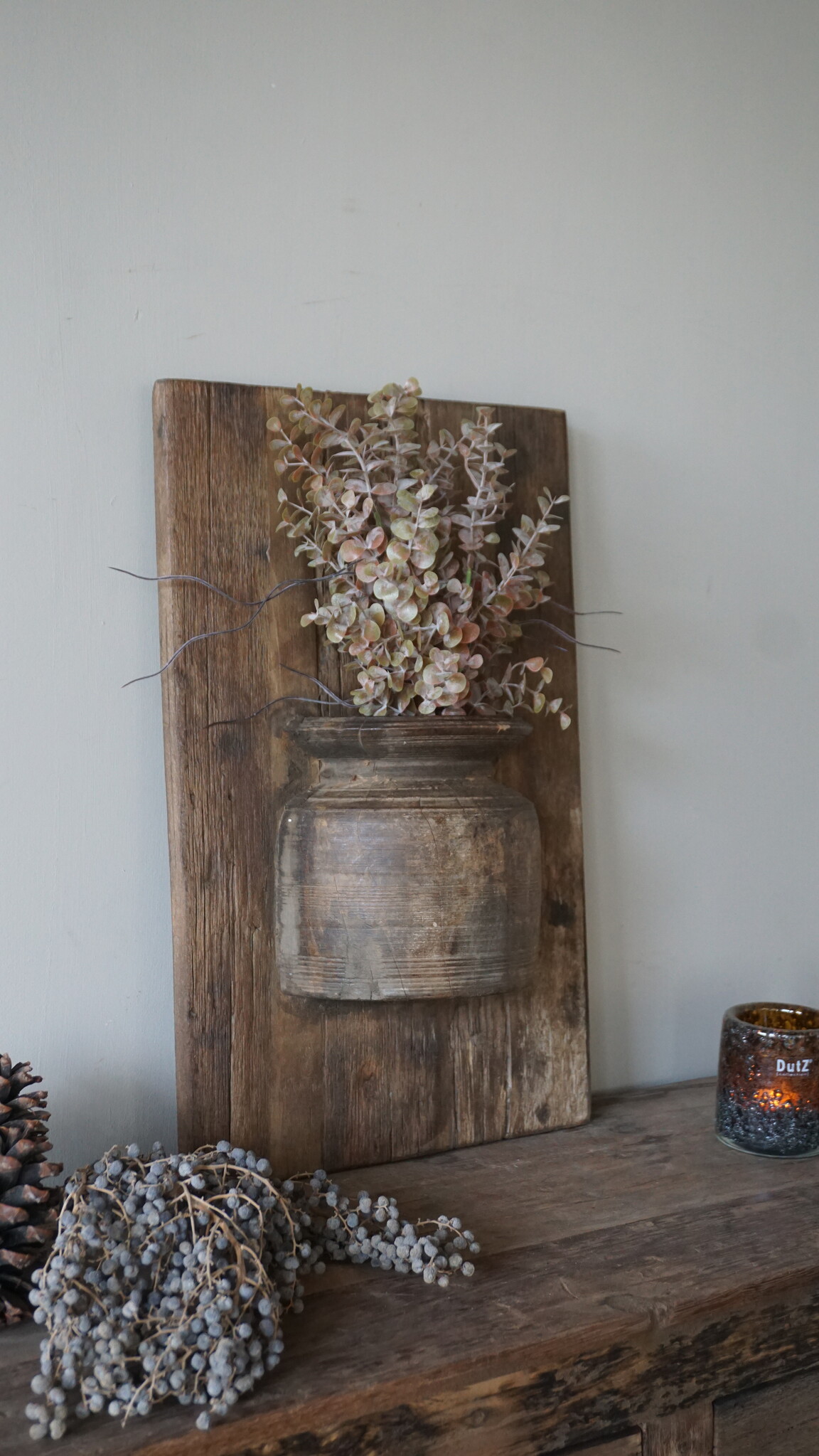 Rene Houtman Wandpaneel Met Vaas/Kruik | Houten Lijst | Nr 10 | H56xB35,5 cm