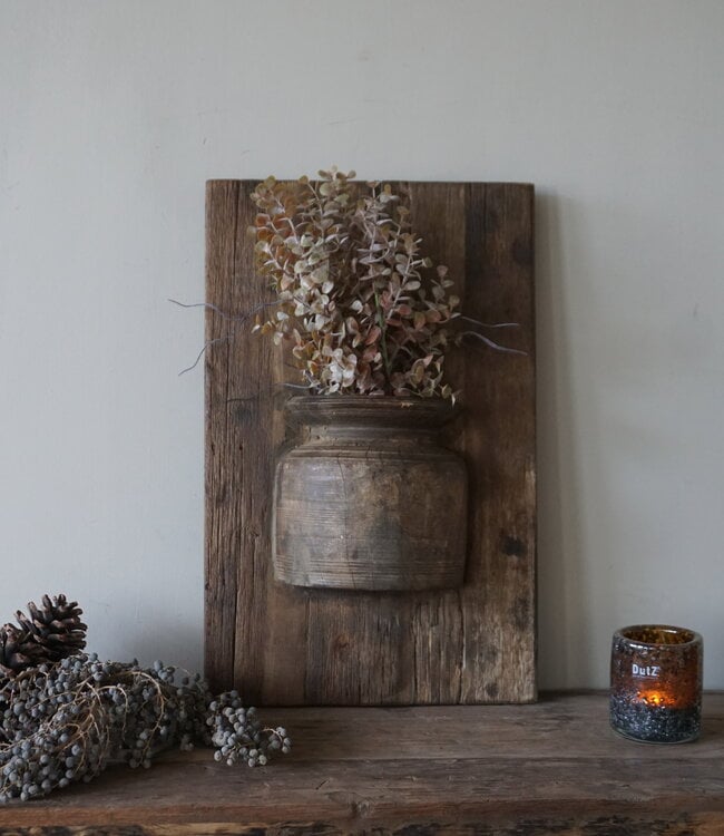 Rene Houtman Wandpaneel Met Vaas/Kruik | Houten Lijst | Nr 10 | H56xB35,5 cm