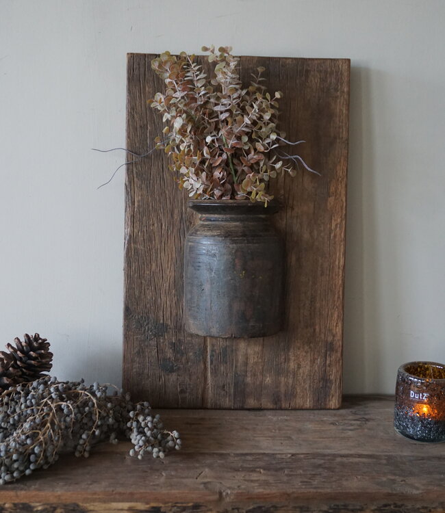 Rene Houtman Wandpaneel Met Vaas/Kruik | Houten Lijst | Nr 11 | H56xB35,5 cm