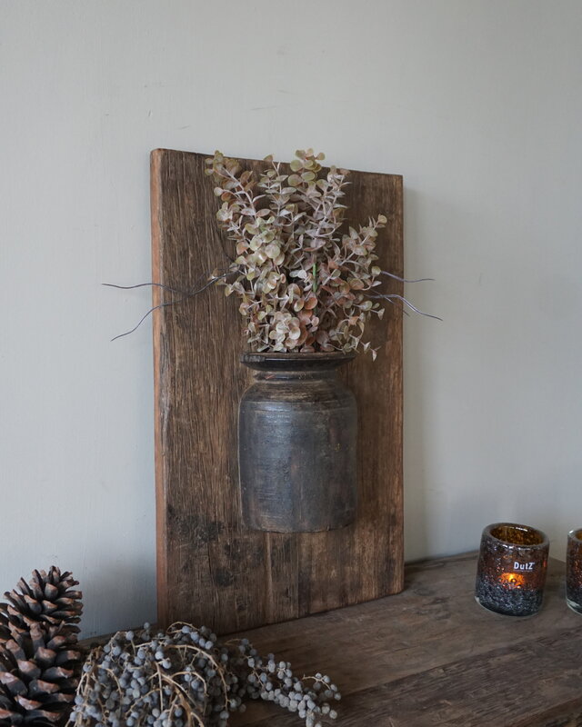 Rene Houtman Wandpaneel Met Vaas/Kruik | Houten Lijst | Nr 11 | H56xB35,5 cm