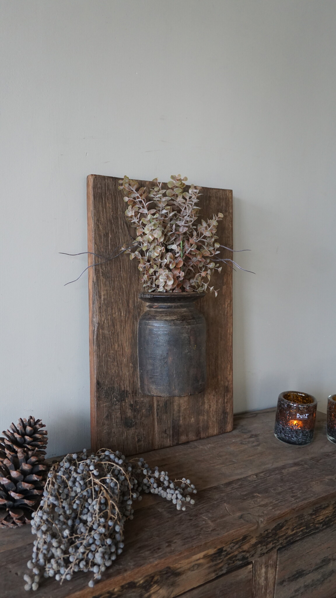 Rene Houtman Wandpaneel Met Vaas/Kruik | Houten Lijst | Nr 11 | H56xB35,5 cm