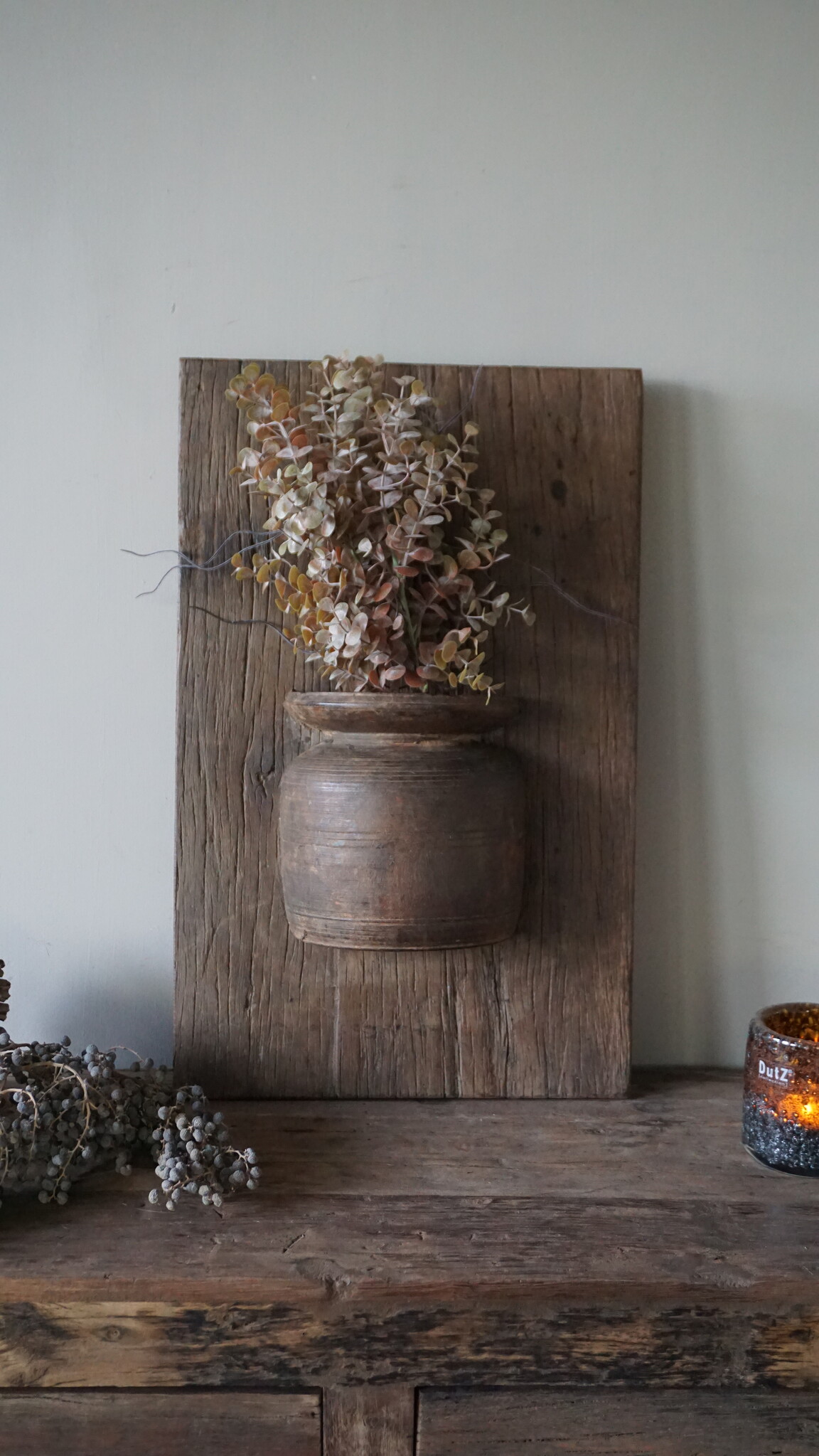 Rene Houtman Wandpaneel Met Vaas/Kruik | Houten Lijst | Nr 12 | H56xB35 cm