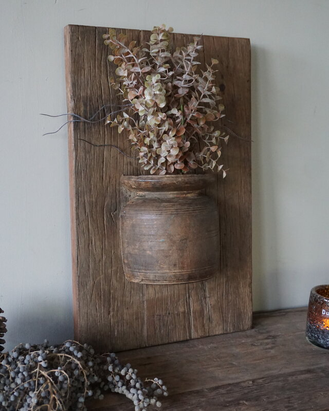 Rene Houtman Wandpaneel Met Vaas/Kruik | Houten Lijst | Nr 12 | H56xB35 cm