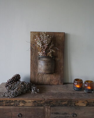 Rene Houtman Wandpaneel Met Vaas/Kruik | Houten Lijst | Nr 13 | H56xB36 cm