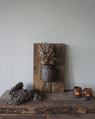 Rene Houtman Wandpaneel Met Vaas/Kruik | Houten Lijst | Nr 14 | H56xB35,5 cm