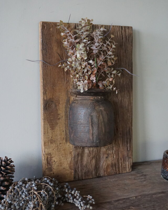 Rene Houtman Wandpaneel Met Vaas/Kruik | Houten Lijst | Nr 14 | H56xB35,5 cm