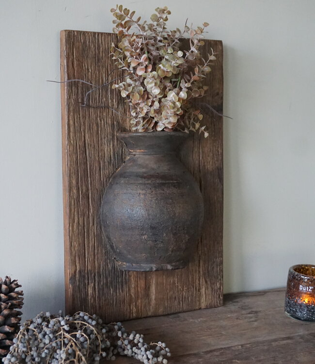 Rene Houtman Wandpaneel Met Vaas/Kruik | Houten Lijst | Nr 15 | H56xB35 cm