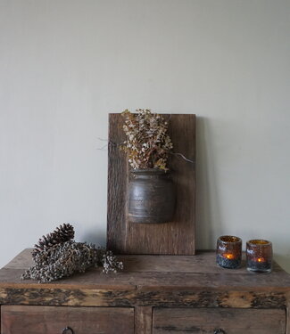 Rene Houtman Wandpaneel Met Vaas/Kruik | Houten Lijst | Nr 16 | H56xB35 cm