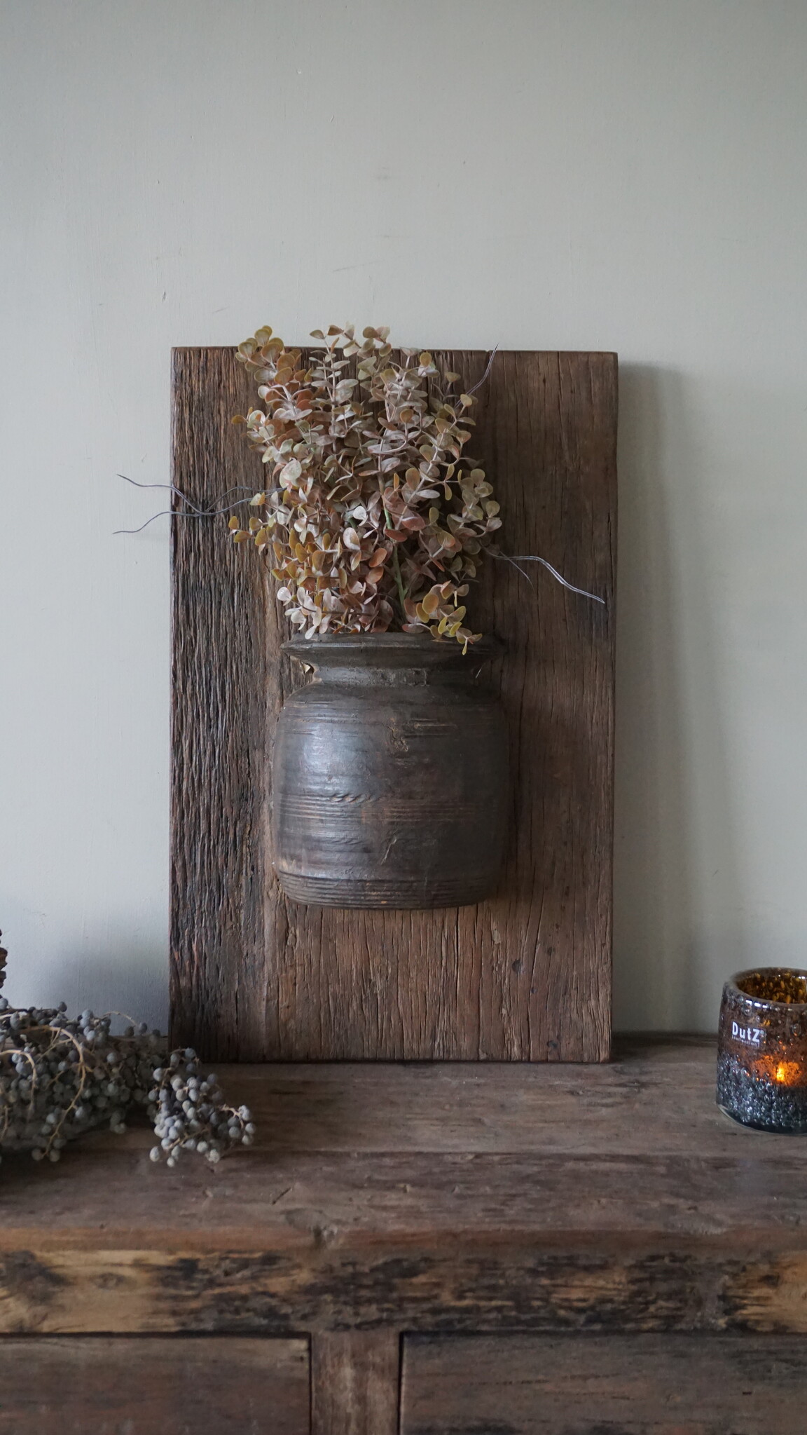 Rene Houtman Wandpaneel Met Vaas/Kruik | Houten Lijst | Nr 16 | H56xB35 cm
