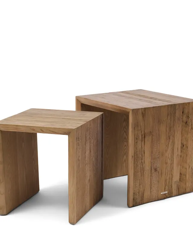 Rivièra Maison Sant Mateu Bijzettafel | Set Van 2 | Eikenhout