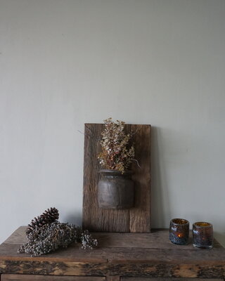 Rene Houtman Wandpaneel Met Vaas/Kruik | Houten Lijst | Nr 18 | H55,5xB35 cm