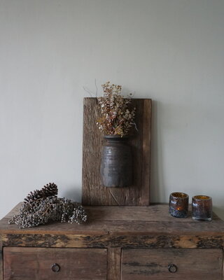 Rene Houtman Wandpaneel Met Vaas/Kruik | Houten Lijst | Nr 19 | H56xB35,5 cm