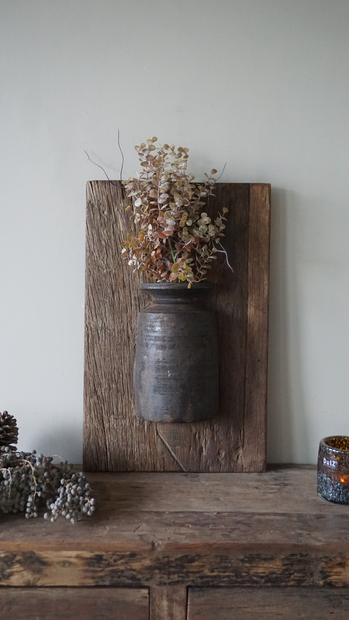 Rene Houtman Wandpaneel Met Vaas/Kruik | Houten Lijst | Nr 19 | H56xB35,5 cm