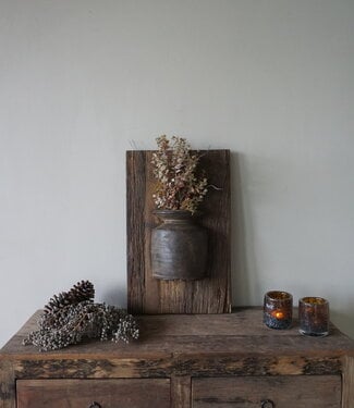 Rene Houtman Wandpaneel Met Vaas/Kruik | Houten Lijst | Nr 20 | H56,5xB36 cm