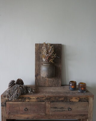 Rene Houtman Wandpaneel Met Vaas/Kruik | Houten Lijst | Nr 21 | H56xB35 cm