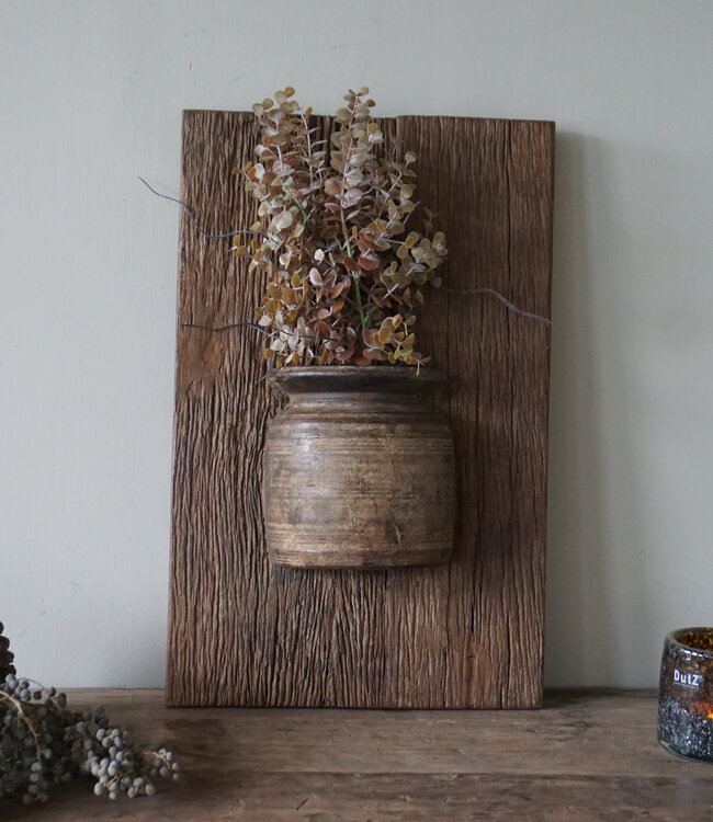 Rene Houtman Wandpaneel Met Vaas/Kruik | Houten Lijst | Nr 29 | H56xB35,5 cm